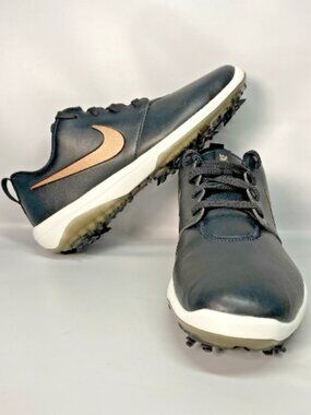 Nike Roshe G Tour AR5582-001 Womens Sz 9 Men 7.5 Black/Copper Leather Golf Shoes